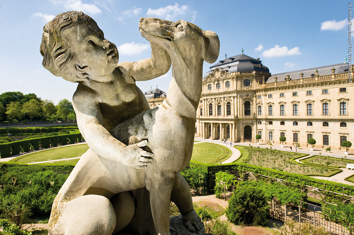 Cherub in the Royal Garden of the Würzburg Residenz Castle